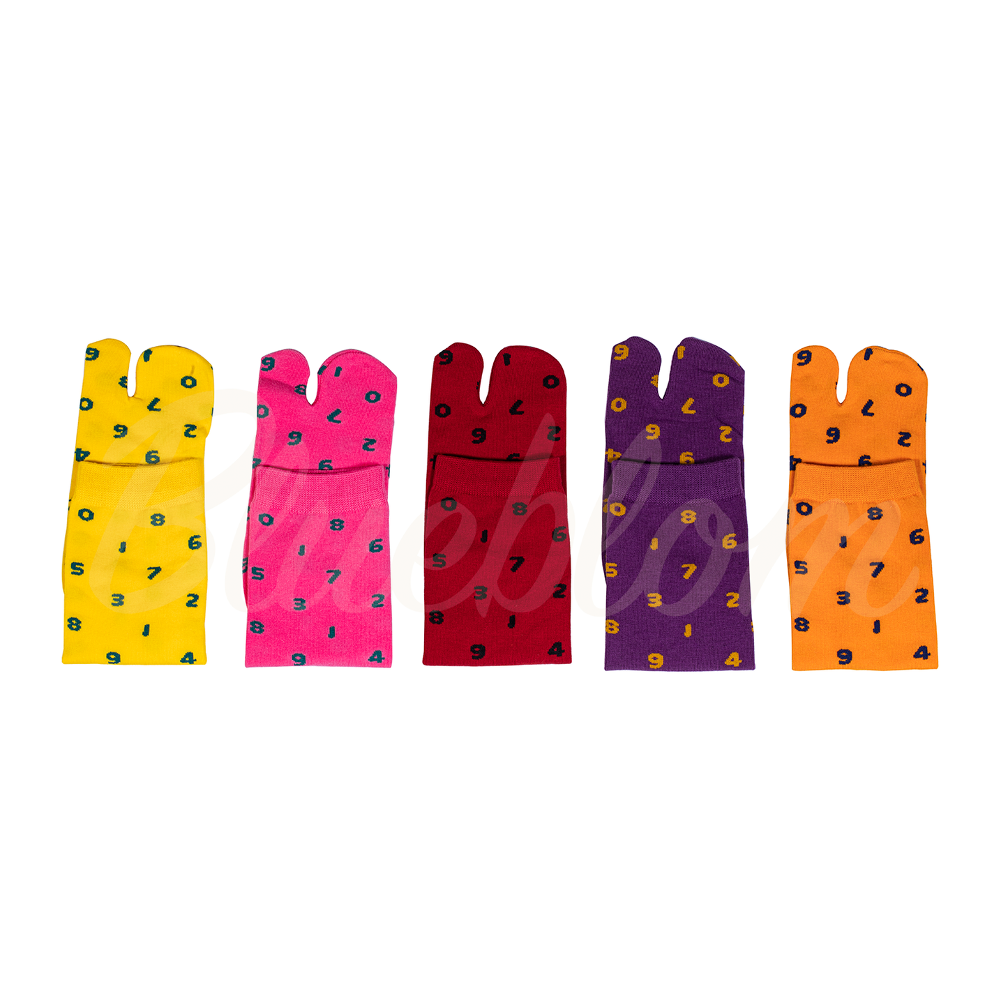 Orange Digital Symbol Tabi Socks