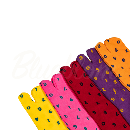 Orange Digital Symbol Tabi Socks