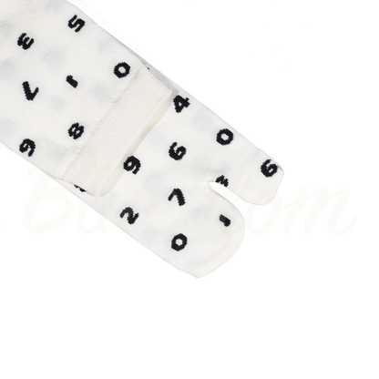 White Digital Symbol Tabi Socks