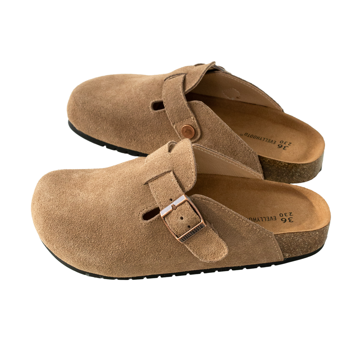 Closed Round Toe Suede Cork Clogs