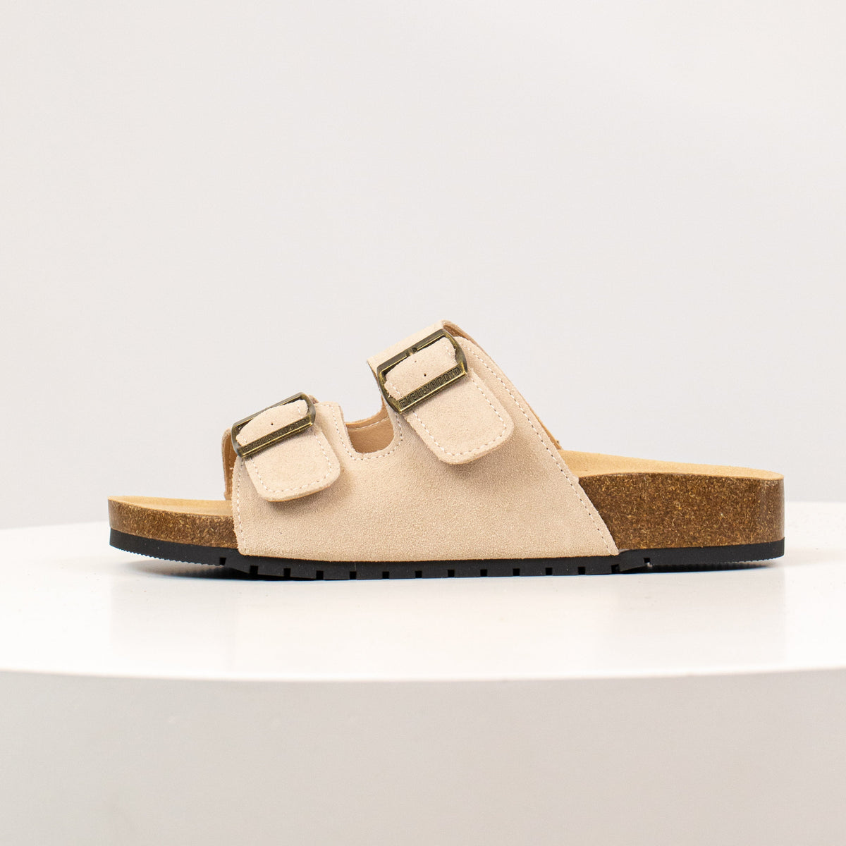 Open Toe Suede Dual Buckle Sandals clogs
