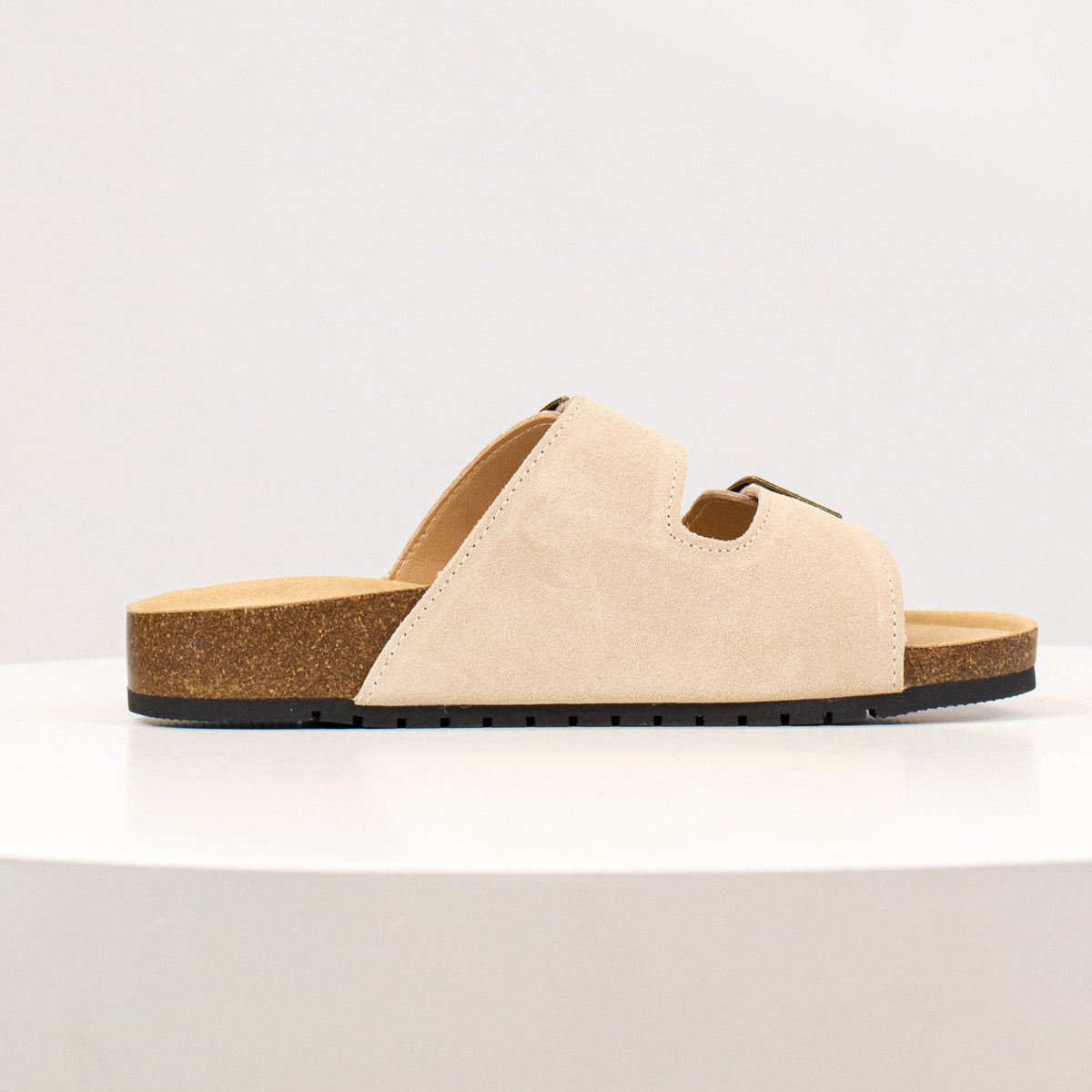 Open Toe Suede Dual Buckle Sandals clogs