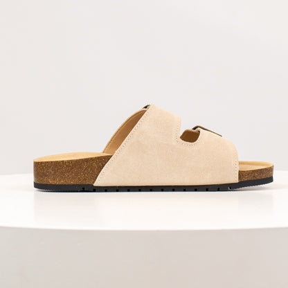 Open Toe Suede Dual Buckle Sandals clogs