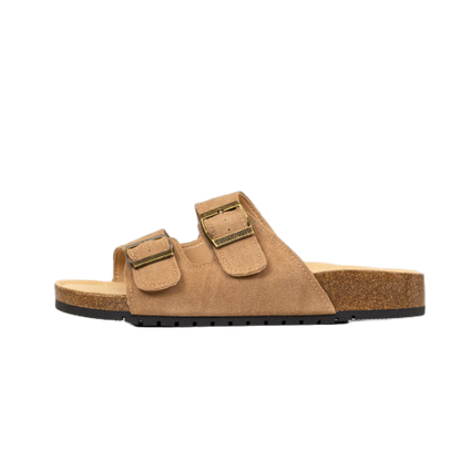 Open Toe Suede Dual Buckle Sandals clogs