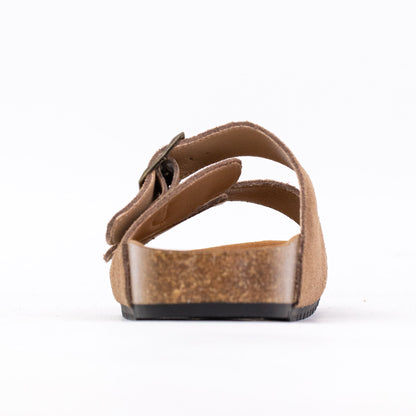Open Toe Suede Dual Buckle Sandals clogs