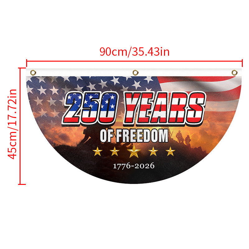 US 250th Anniversary Arched Polyester Flag