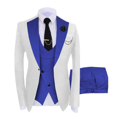 Men's Slim Fit 3-Piece Black Pants Graduation Prom Suit