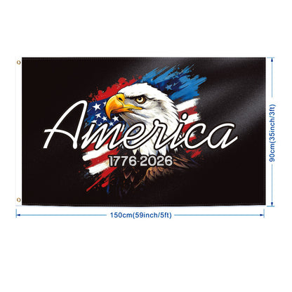 US 250th Anniversary Arched Polyester Flag