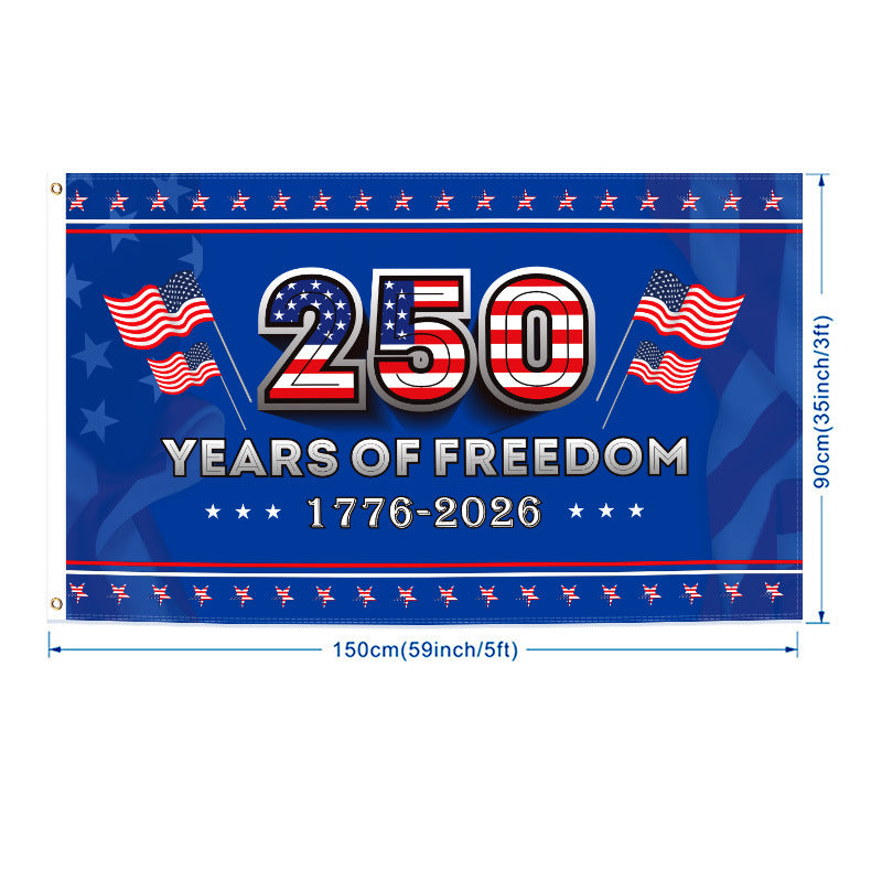 US 250th Anniversary Arched Polyester Flag