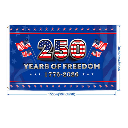 US 250th Anniversary Arched Polyester Flag
