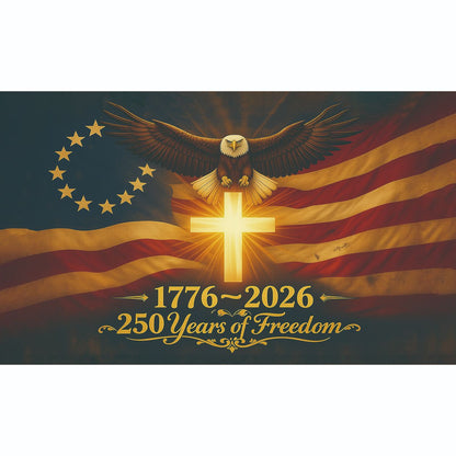 American 250th Anniversary Arched Polyester Flag-2 PACK