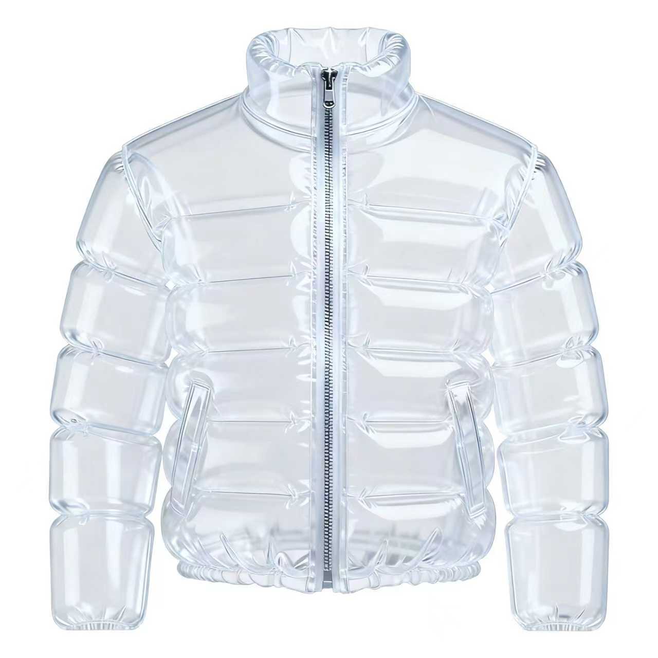 Inflatable Beer Puffer Jacket Costume Transparent Beer-Filled Jacket for Pools