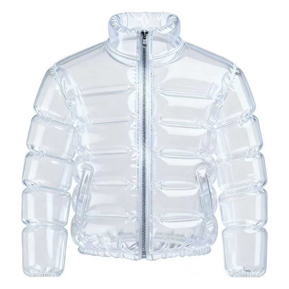 Inflatable Beer Puffer Jacket Costume Transparent Beer-Filled Jacket for Pools