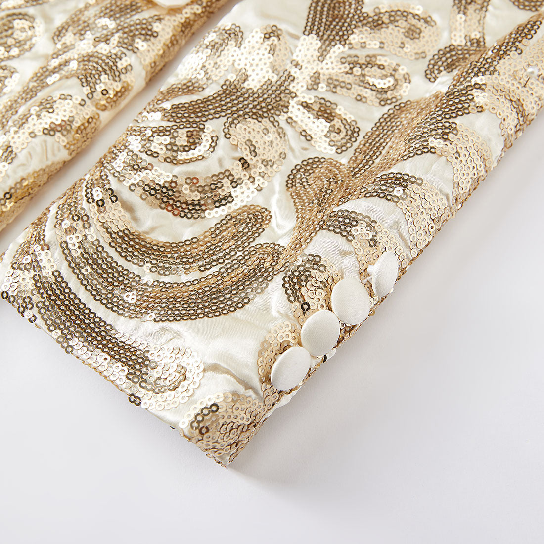 Men's Champagne  Floral Sequin Shawl Lapel Blazer prom suit