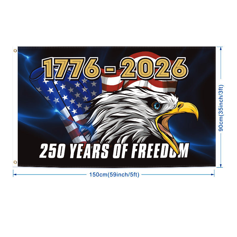 US 250th Anniversary Arched Polyester Flag