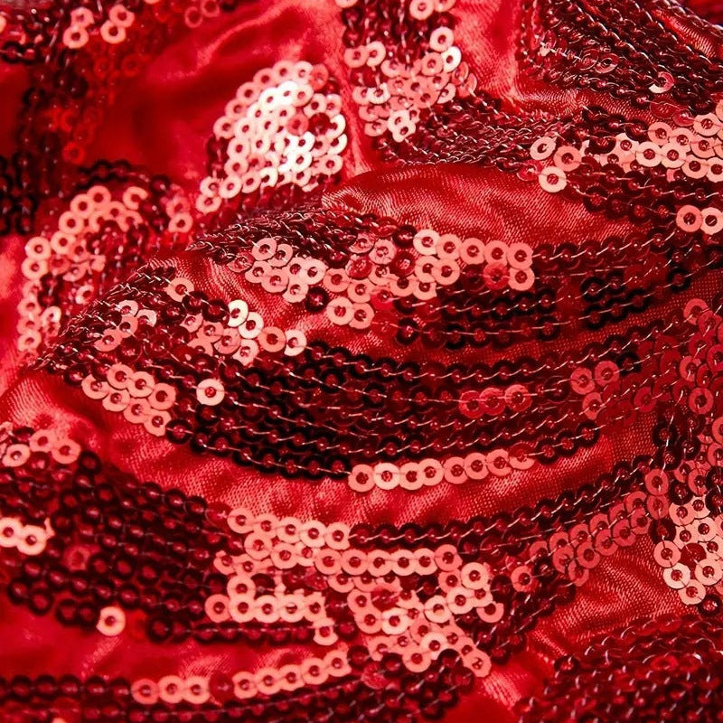 Men's Red Floral Sequin Shawl Lapel Blazer prom suit