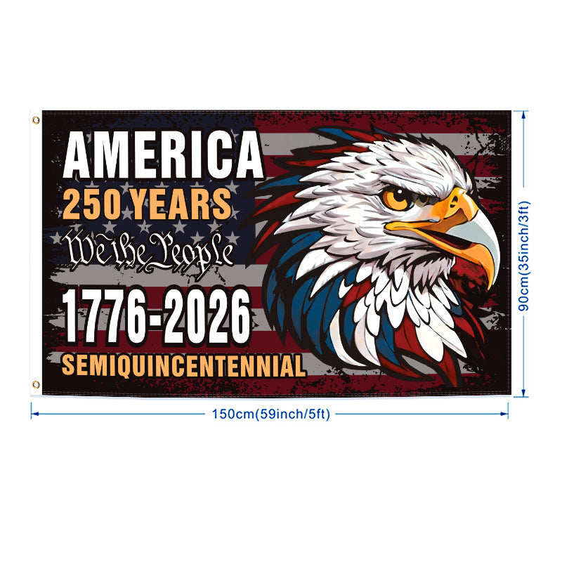 US 250th Anniversary Arched Polyester Flag