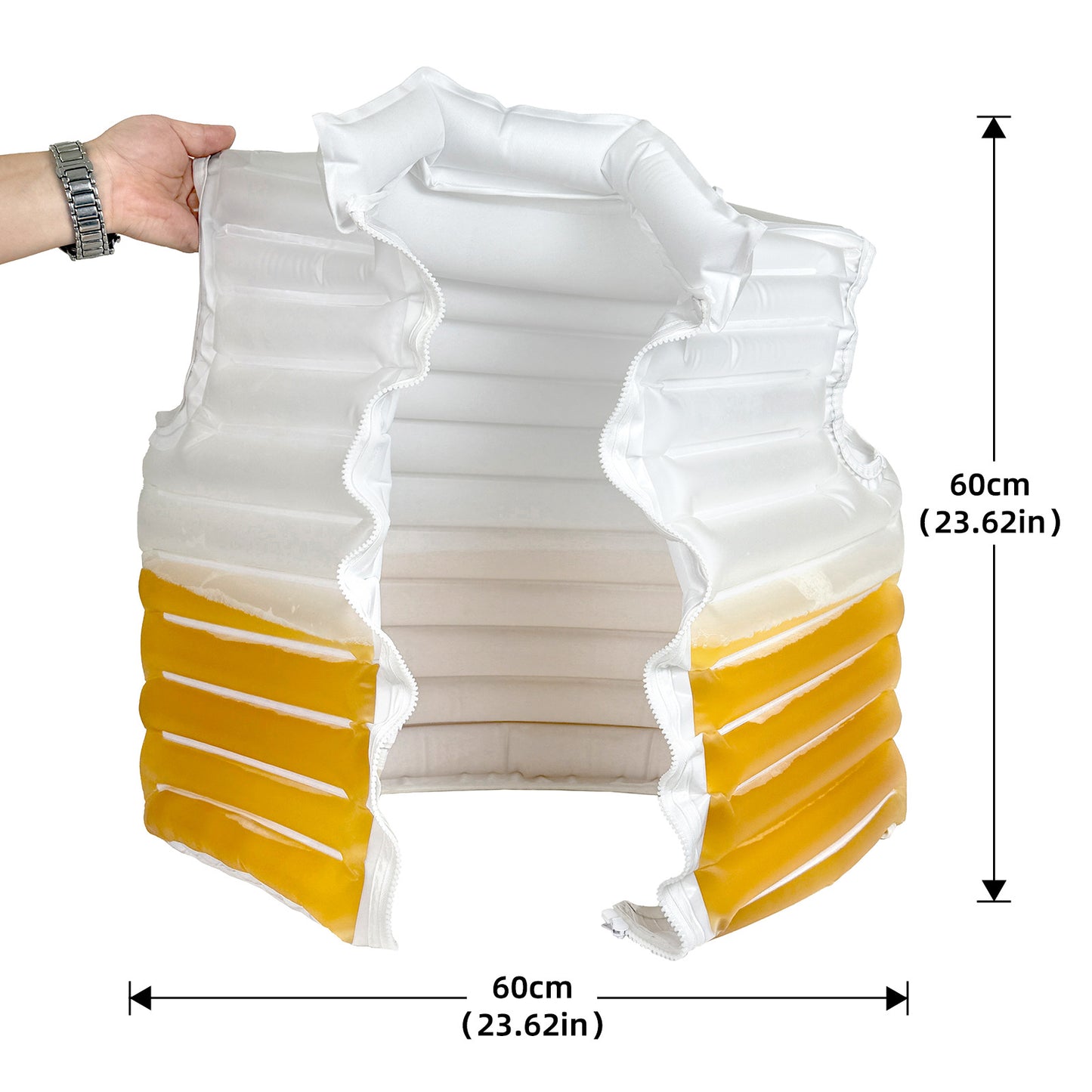 Inflatable Beer Puffer Jacket Costume Transparent Beer-Filled Jacket for Pools