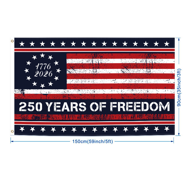 US 250th Anniversary Arched Polyester Flag