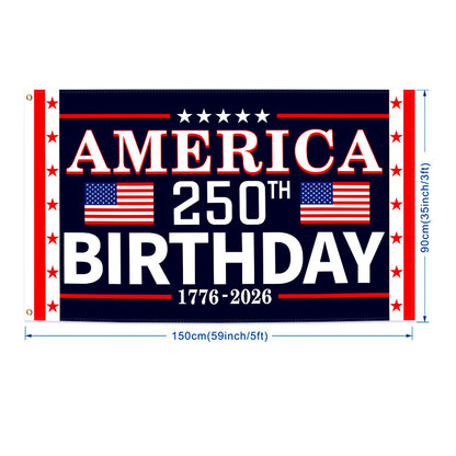 US 250th Anniversary Arched Polyester Flag