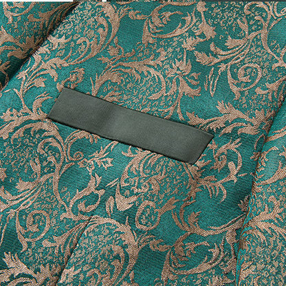 Green jacquard Men's 3-Piece prom suit