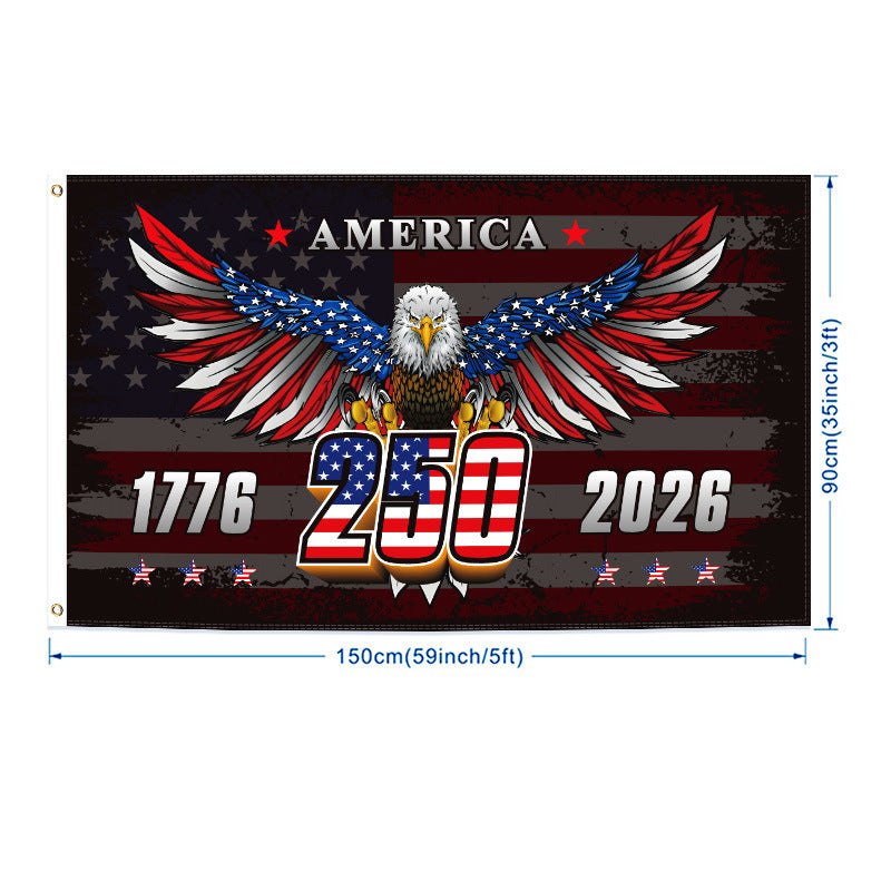 US 250th Anniversary Arched Polyester Flag