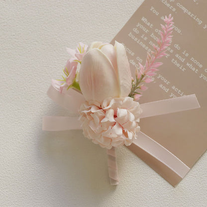 Pink Wrist Prom Corsage Boutonniere  for Wedding Prom Party