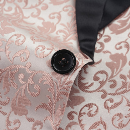 Men's 2-Piece Pink Paisley Jacquard Embroidery Tuxedo Prom Suit