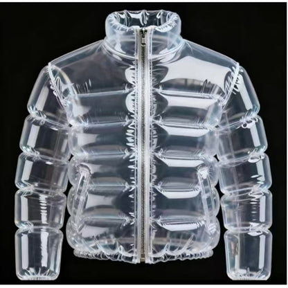 Inflatable Beer Puffer Jacket Costume Transparent Beer-Filled Jacket for Pools
