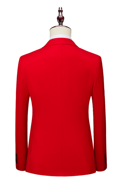 Red 2-Button Flexible Waistband Modern Fit Suit