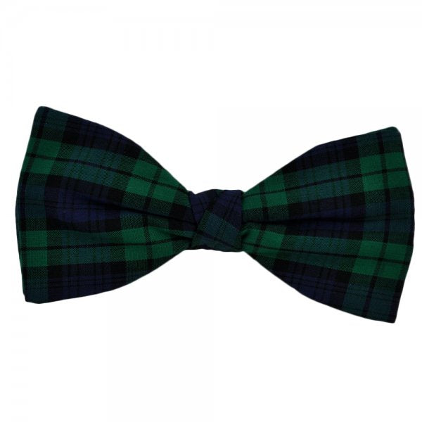 Black Watch Tartan Patterned Bow Tie by Van Buck