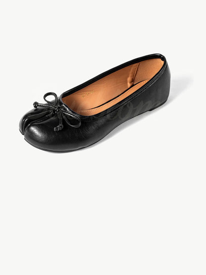 Black bowknot tabi shoes