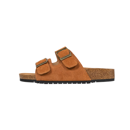 Open Toe Suede Dual Buckle Sandals clogs