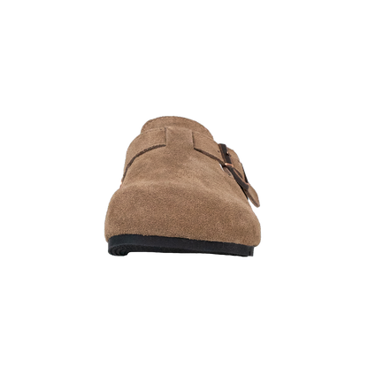 Closed Round Toe Suede Cork Clogs