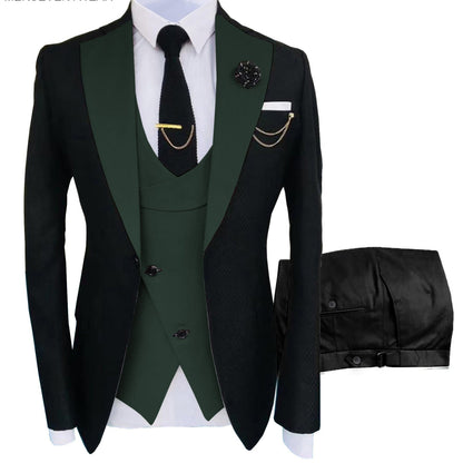 Men's Slim Fit 3-Piece Black Pants Graduation Suit | Formal Dress for African American Graduates