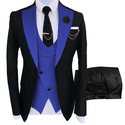 Men's Slim Fit 3-Piece Black Pants Graduation Suit | Formal Dress for African American Graduates