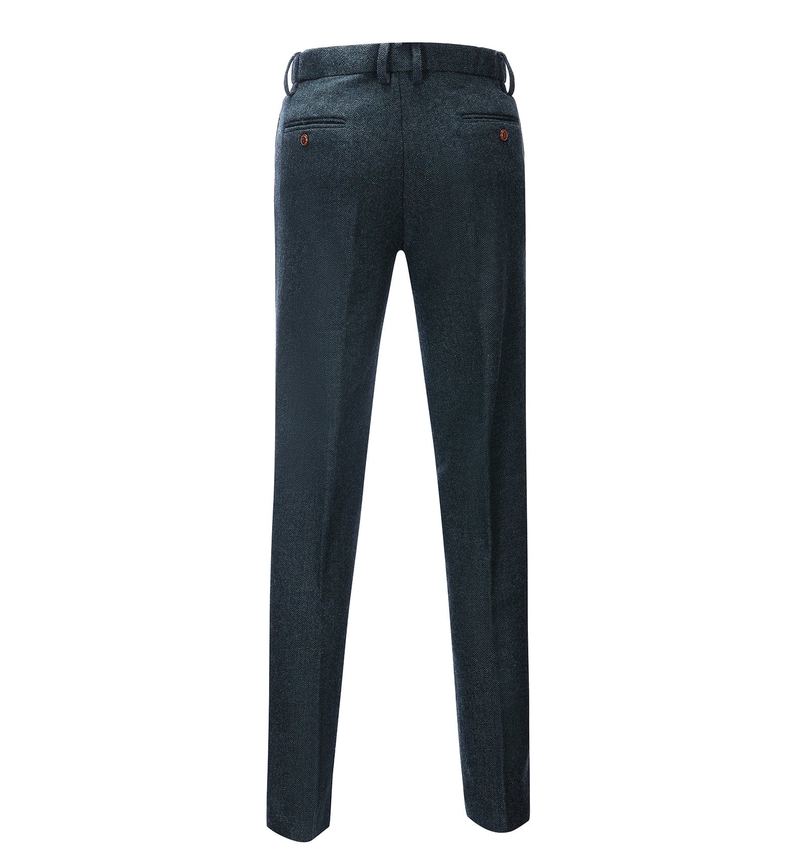 Men's Casual Suit Pant Herringbone Pleat-Front Trousers
