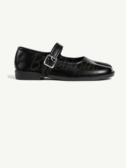 Black Adjustable Strap Tabi Mary Janes
