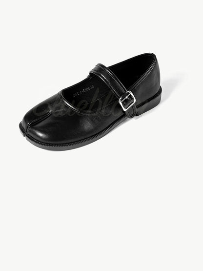 Black Adjustable Strap Tabi Mary Janes