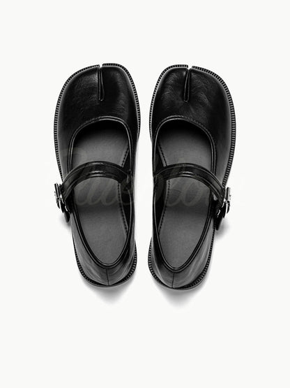 Black Adjustable Strap Tabi Mary Janes