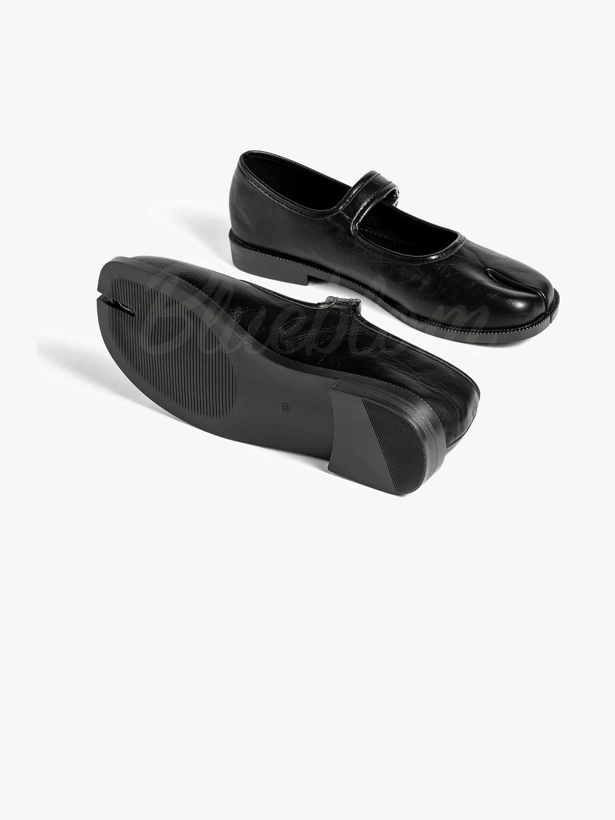 Black Adjustable Strap Tabi Mary Janes