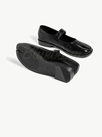 Black Adjustable Strap Tabi Mary Janes