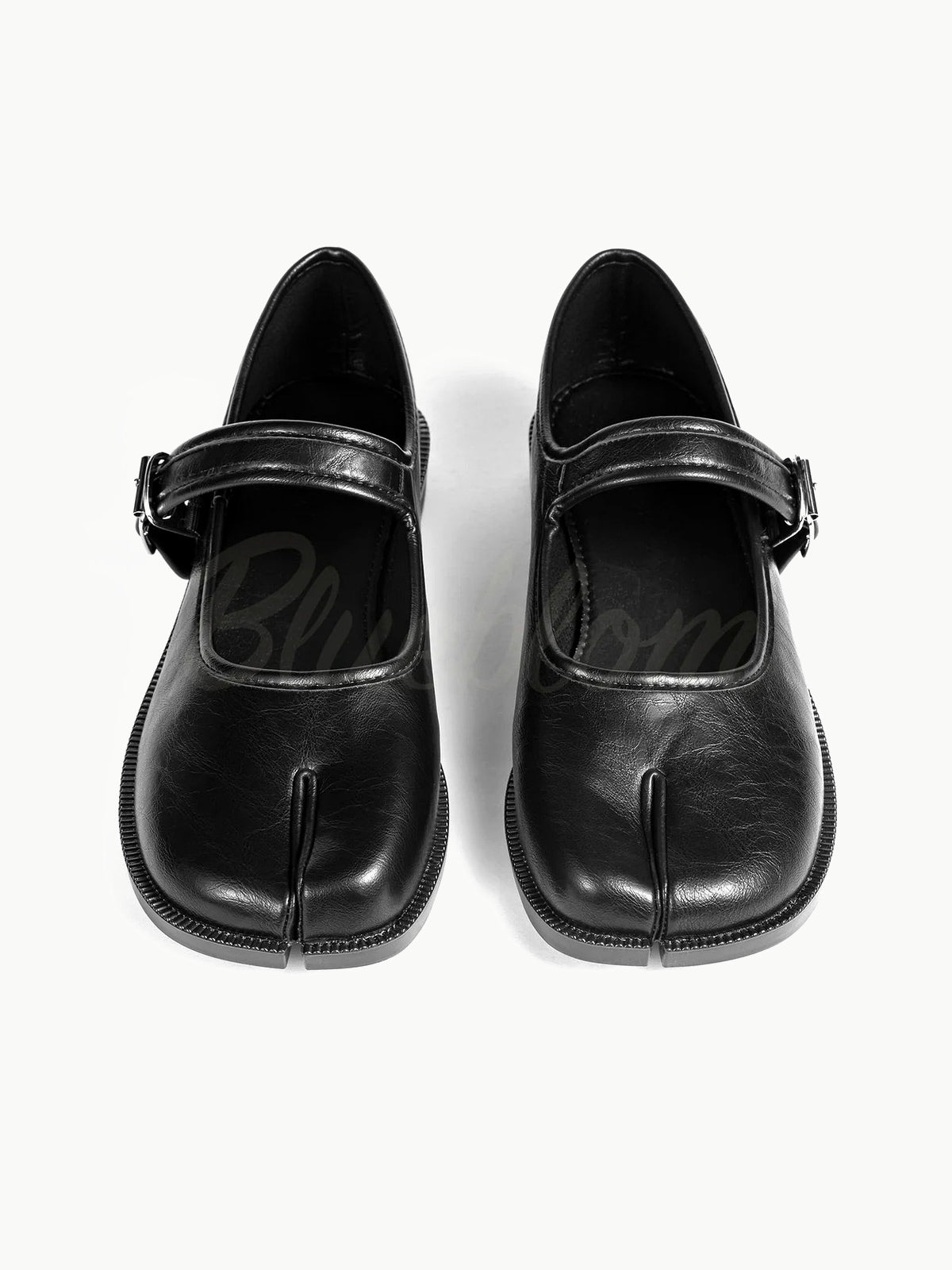 Black Adjustable Strap Tabi Mary Janes