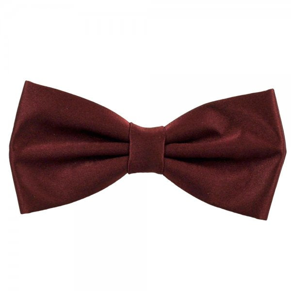 Plain Burgundy Red Bow Tie