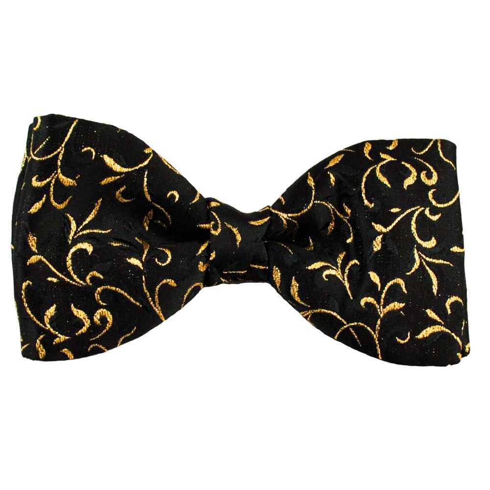 Van Buck Black & Gold Patterned Men's Bow Tie