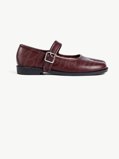 Red Adjustable Strap Tabi Mary Janes shoes