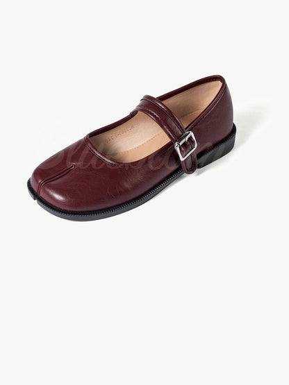Red Adjustable Strap Tabi Mary Janes shoes