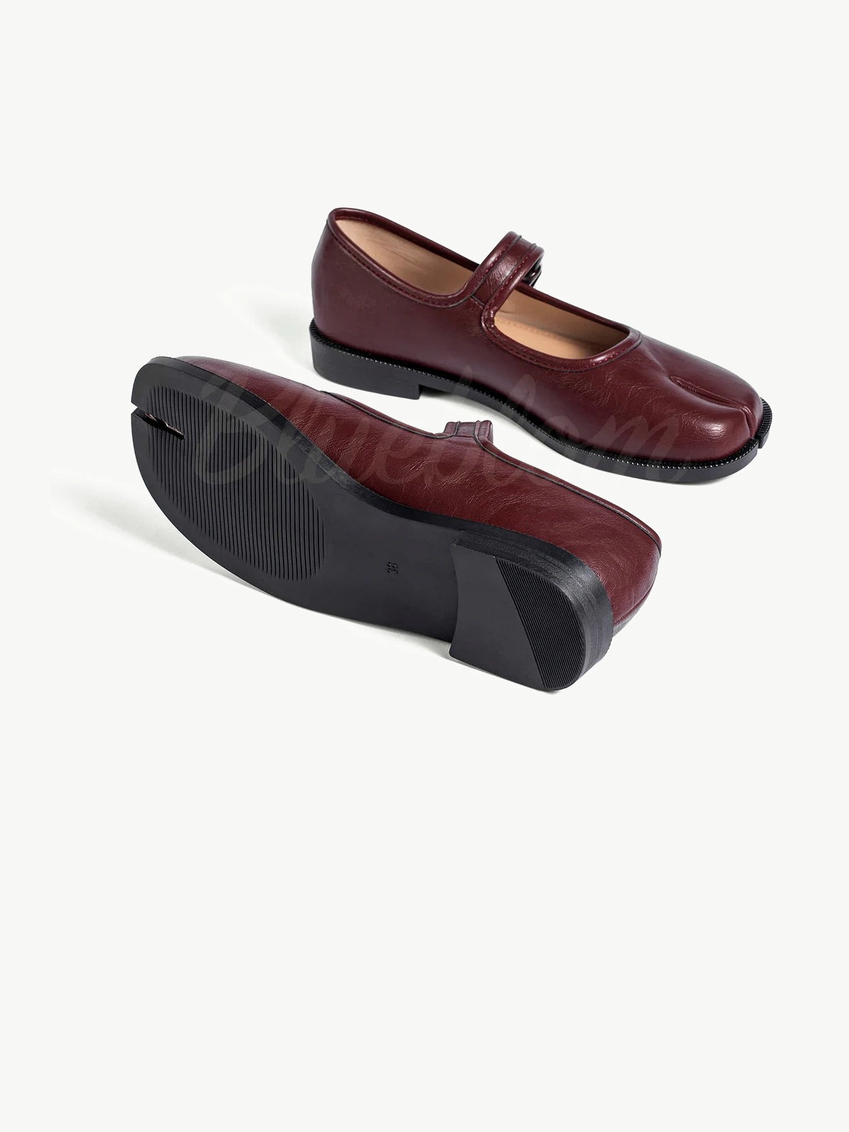 Red Adjustable Strap Tabi Mary Janes shoes