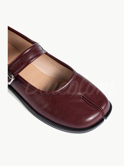 Red Adjustable Strap Tabi Mary Janes shoes